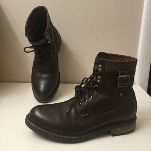 Johnston & Murphy Brown Leather  Shearling Ankle Boots Men’s 8.5 M  Memory  Foam